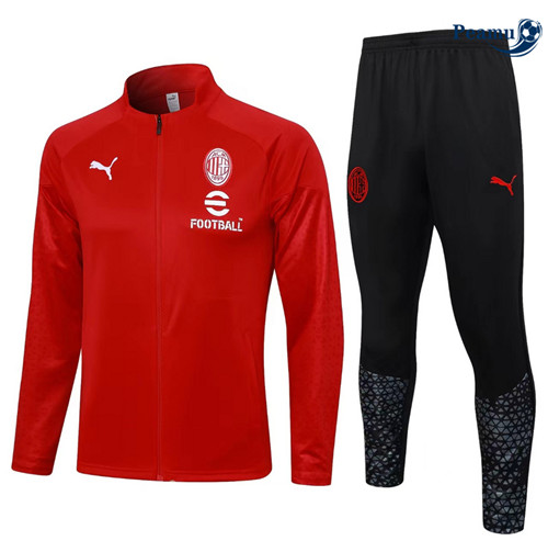 Criar Camisola Casaco de Fato de Treino AC Milan Vermelho 2024