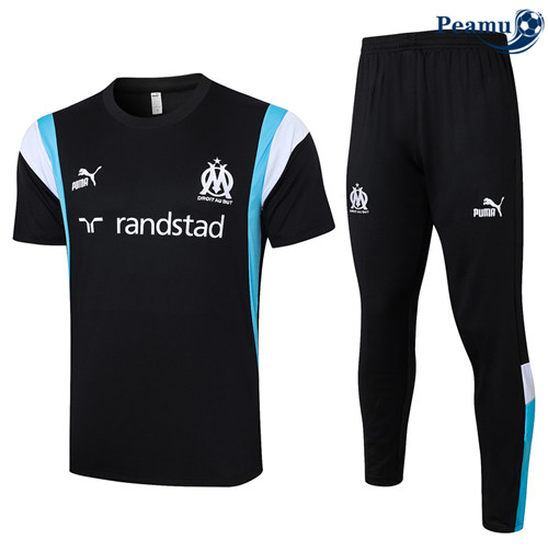 Novo Camisola Kit Equipamento Training Marsella Polo + Calça Preto 2024