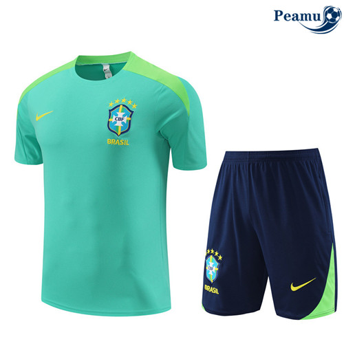 Loja Camisola Kit Equipamento Training Brasil Crianças + Calcoes verde 2024