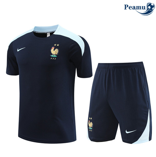 Loja Camisola Kit Equipamento Training Francia Crianças + Calcoes azul real 2024