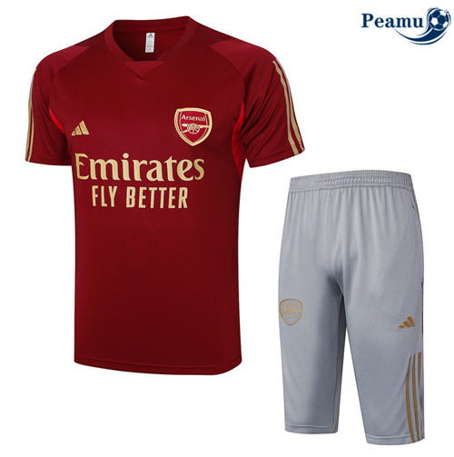 Criar Camisola Kit Equipamento Training Arsenal + Calcoes Vermelho oscuro 2024