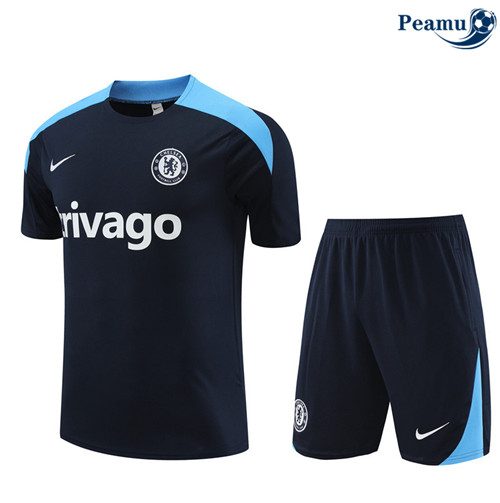 Criar Camisola Kit Equipamento Training Chelsea + Calcoes Azul marino 2024