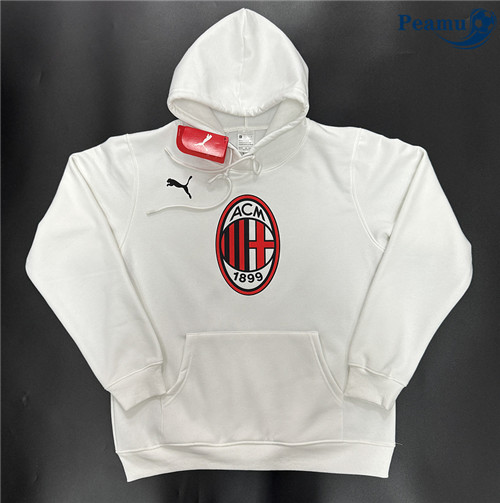 Criar Camisola Jaqueta Futebol Sueter de Treinamento AC Milan Branco 2024