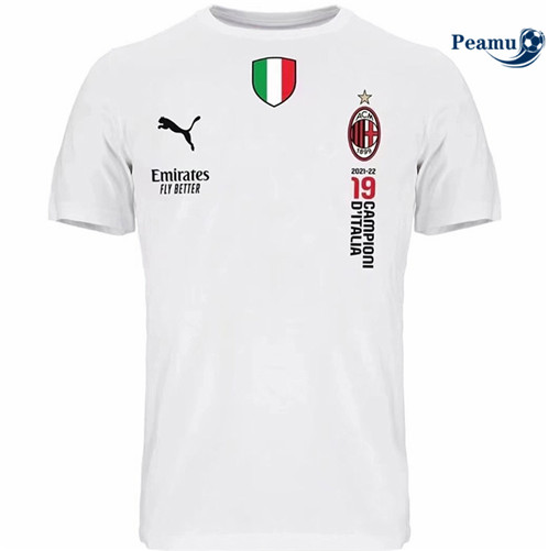 Camisola Futebol AC Milan T-shirt Equipamento Branco 2022-2023 pt229296