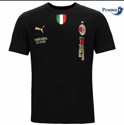 Camisola Futebol AC Milan Equipamento Preto T-shirt 2022-2023 pt229297