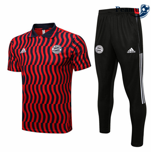 Camisola Futebol Kit Entrainement foot Polo Bayern de Munique + Pantalon Vermelho 2022-2023 pt228386