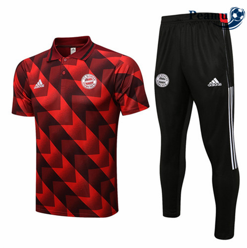 Camisola Futebol Kit Entrainement foot Polo Bayern de Munique + Pantalon Vermelho 2022-2023 pt228387