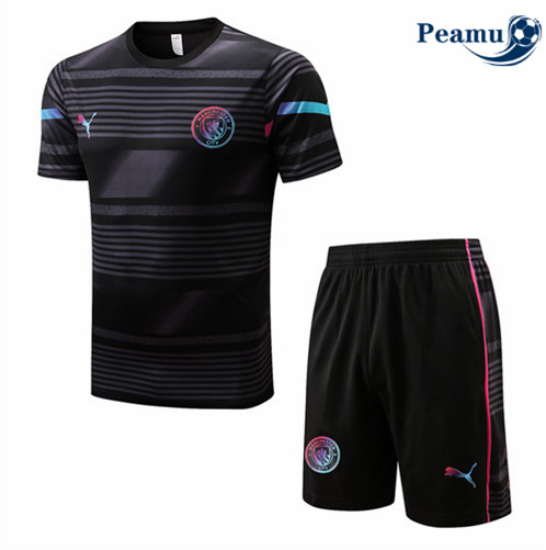 Camisola Futebol Kit Entrainement foot Manchester City + Pantalon Preto 2022-2023 pt228455