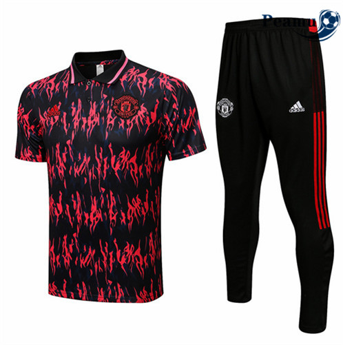 Camisola Futebol Kit Entrainement foot polo Manchester United + Calção Vermelho 2022-2023 pt228459