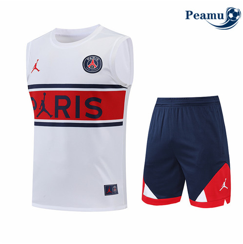 Camisola Futebol Kit Entrainement foot Paris PSG Colete + Pantalon Branco 2022-2023 pt228501