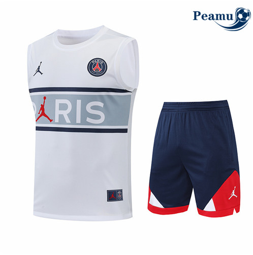 Camisola Futebol Kit Entrainement foot Paris PSG Colete + Pantalon Branco 2022-2023 pt228502