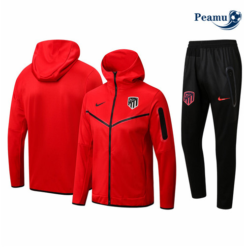 Camisola Casaco de Fato de Treino Atletico Madrid com capuz Vermelho 2022-2023 pt228695