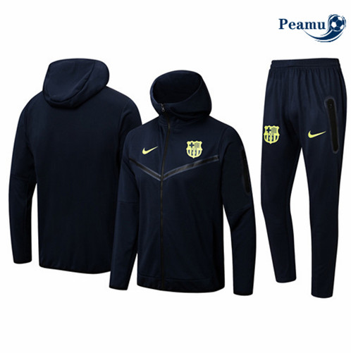Camisola Casaco de Fato de Treino Barcelona com capuz Preto 2022-2023 pt228699