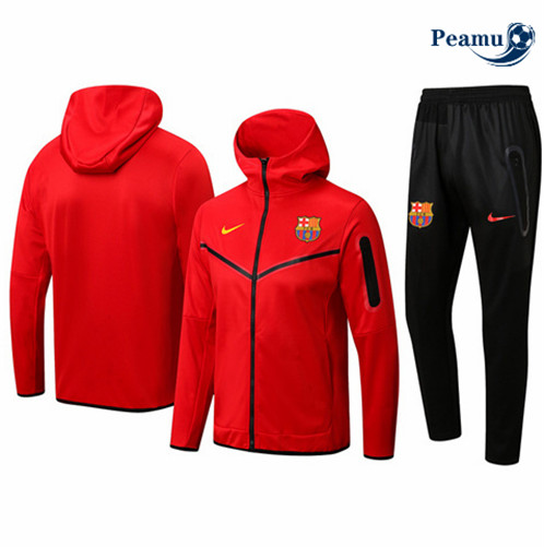 Camisola Casaco de Fato de Treino Barcelona com capuz Vermelho 2022-2023 pt228700