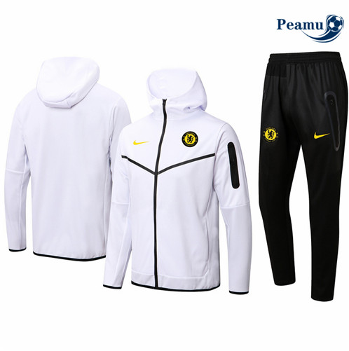 Camisola Casaco de Fato de Treino Chelsea com capuz Branco 2022-2023 pt228704