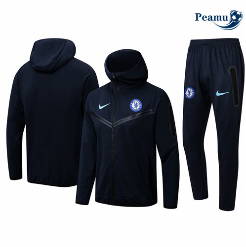 Camisola Casaco de Fato de Treino Chelsea com capuz Preto 2022-2023 pt228705