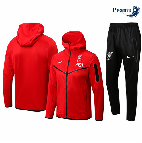 Camisola Casaco de Fato de Treino Liverpool com capuz Vermelho 2022-2023 pt228709