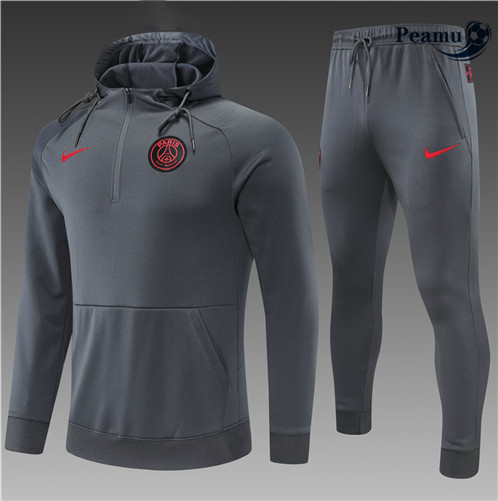 Camisola Fato de Treino Paris PSG Criancas com capuz Cinza 2022-2023 pt228838