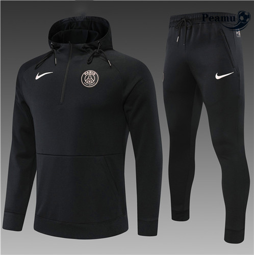 Camisola Fato de Treino Paris PSG Criancas com capuz Preto 2022-2023 pt228839