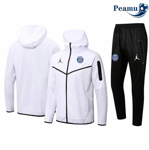 Camisola Casaco de Fato de Treino Paris PSG com capuz Branco 2022-2023 pt228720