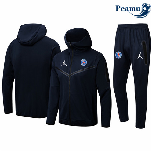 Camisola Casaco de Fato de Treino Paris PSG com capuz Preto 2022-2023 pt228721