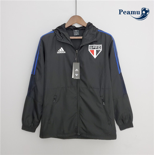 Camisola Jaqueta Futebol Windrunner Fato de Treino Sao Paulo Preto 2022-2023 pt228865