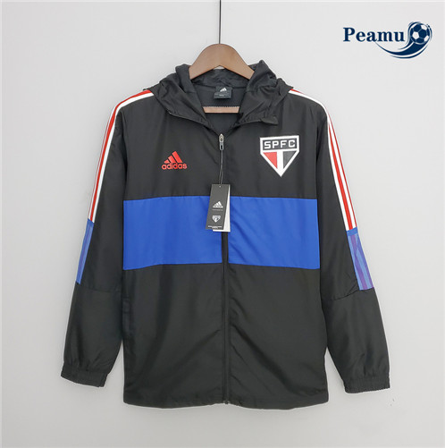 Camisola Jaqueta Futebol Windrunner Fato de Treino Sao Paulo Preto/Azul 2022-2023 pt228867