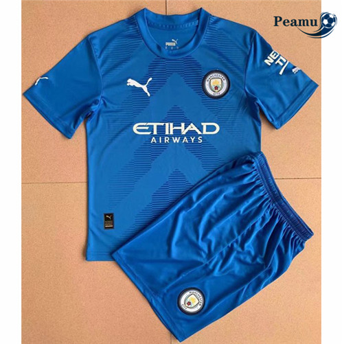 Camisola Futebol Manchester City Crianças Goleiro Azul 2022-2023 pt228249