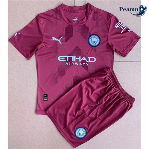 Camisola Futebol Manchester City Crianças Goleiro Vermelho 2022-2023 pt228251