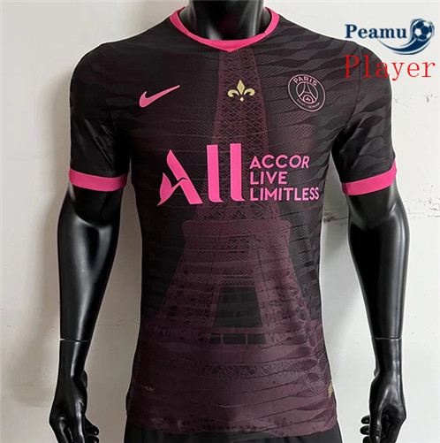 Camisola Futebol Paris PSG Player Version Equipamento Equipamento Preto 2022-2023 pt228955