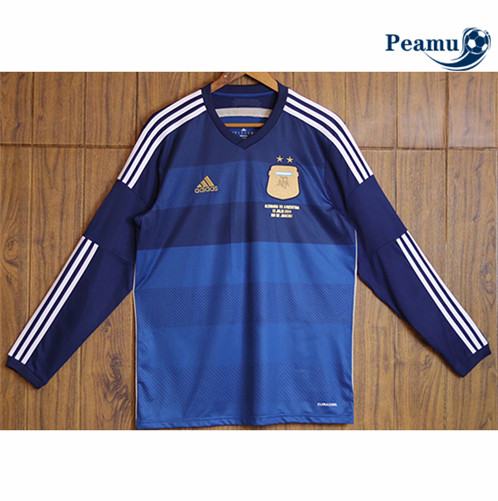 Camisola Futebol Retro Argentina Alternativa Equipamento Manga Comprida 2014 pt228096