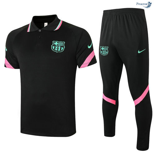 Peamu - Kit Camisola Entrainement POLO Barcelona + Pantalon Preto 2020-2021