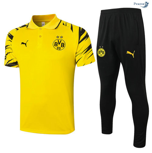 Peamu - Kit Camisola Entrainement POLO Borussia Dortmund + Pantalon Amarelo 2020-2021