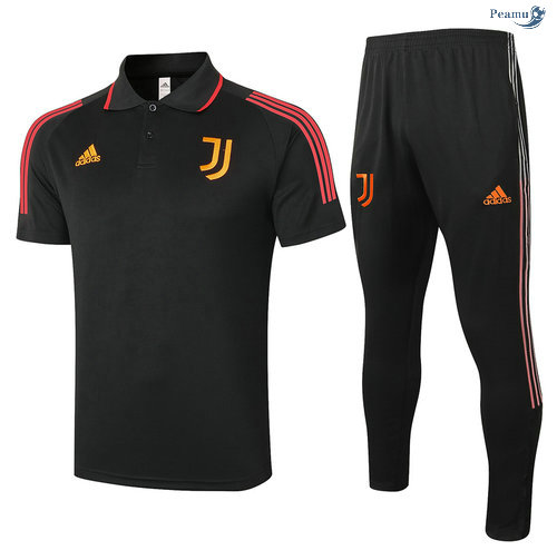 Peamu - Kit Camisola Entrainement POLO Juventus + Pantalon Preto/Vermelho 2020-2021