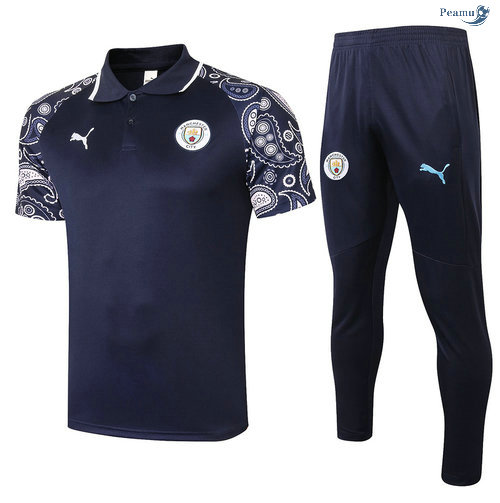 Peamu - Kit Camisola Entrainement POLO Manchester City + Pantalon Azul Marinho 2020-2021