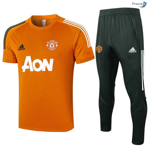 Peamu - Kit Camisola Entrainement Manchester United + Pantalon Orange 2020-2021