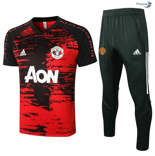 Peamu - Kit Camisola Entrainement Manchester United + Pantalon Vermelho 2020-2021