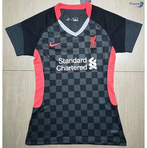 Peamu - Camisola Futebol Liverpool Mulher Preto 2020-2021