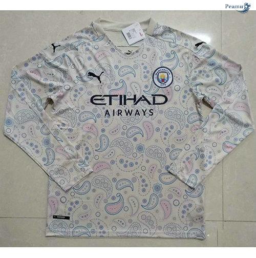 Peamu - Camisola Futebol Manchester City Terceiro Equipamento Manche Longue 2020-2021