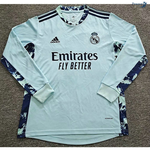 Peamu - Camisola Futebol Real Madrid Gardien de But Manche Longue Azul 2020-2021