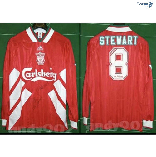 Peamu - Camisola Foot Rétro Liverpool Principal Equipamento Manche Longue 1993-95