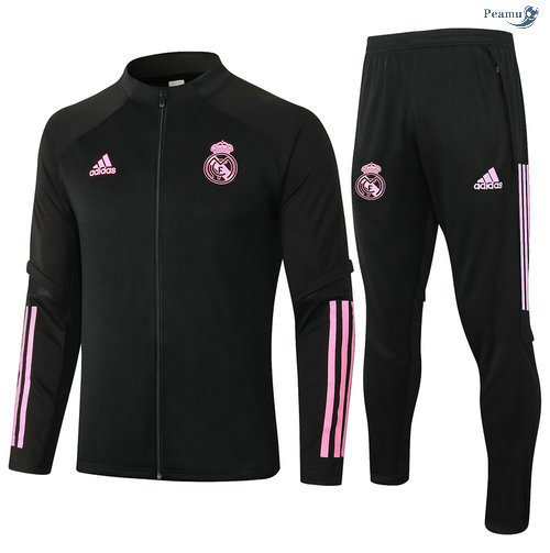 Peamu - Casaco de Fato de Treino Real Madrid Preto/Vermelho 2020-2021