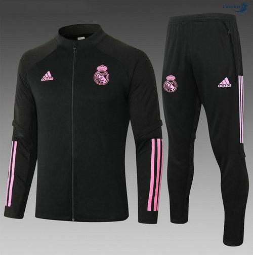 Peamu - Casaco de Fato de Treino Real Madrid Crianças Preto/Vermelho 2020-2021