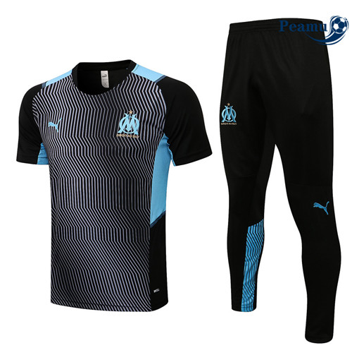 Kit Entrainement foot Marsella + Pantalon Preto/Cinza 2022-2023