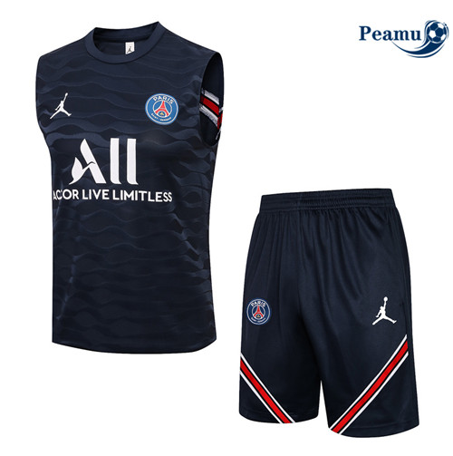 Kit Entrainement foot Debardeur PSG Jordan + Pantalon Azul Marinho S-2XL 2022-2023