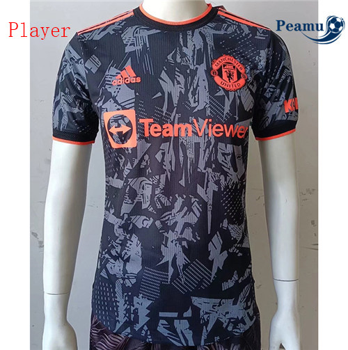 Peamu - Camisola Futebol Manchester United camouflage Preto Player Version 2022-2023
