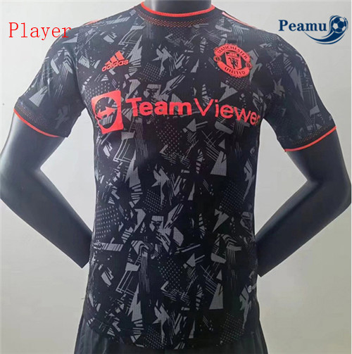 Peamu - Camisola Futebol Manchester United Player Version Preto 2022-2023