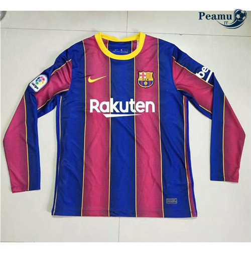 Camisola Futebol Barcelona Principal Equipamento Manche Longue 2020-2021