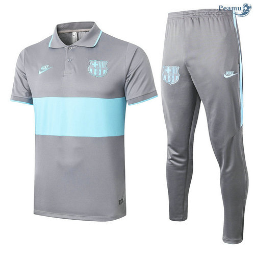 Kit Camisola Entrainement POLO Barcelona + Pantalon Cinza/Verde 2020-2021