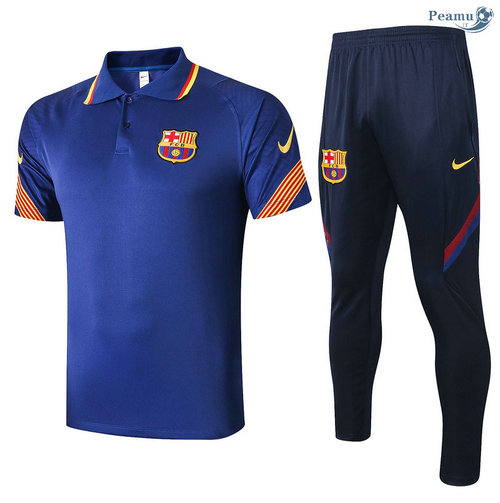 Kit Camisola Entrainement POLO Barcelona + Pantalon Azul Marinho 2020-2021